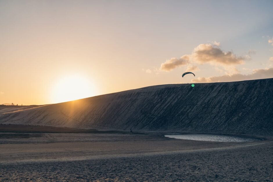 鳥取砂丘と夕日